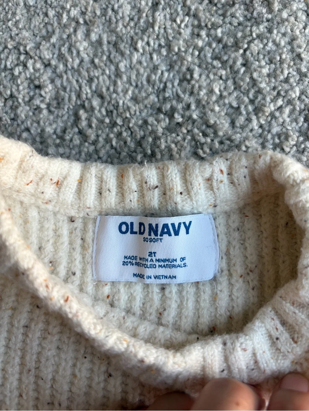 Old Navy Cream Ribbed Sweater & Zara Cream Corduroy Pants Set